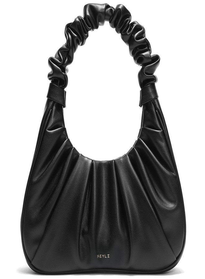 Keyli Cute Purses Mini Shoulder Bag for Women Waterproof Leather Tote Handbags fashionable travel Large clutch hobo purse with Magnetic Closure Black - Image 1