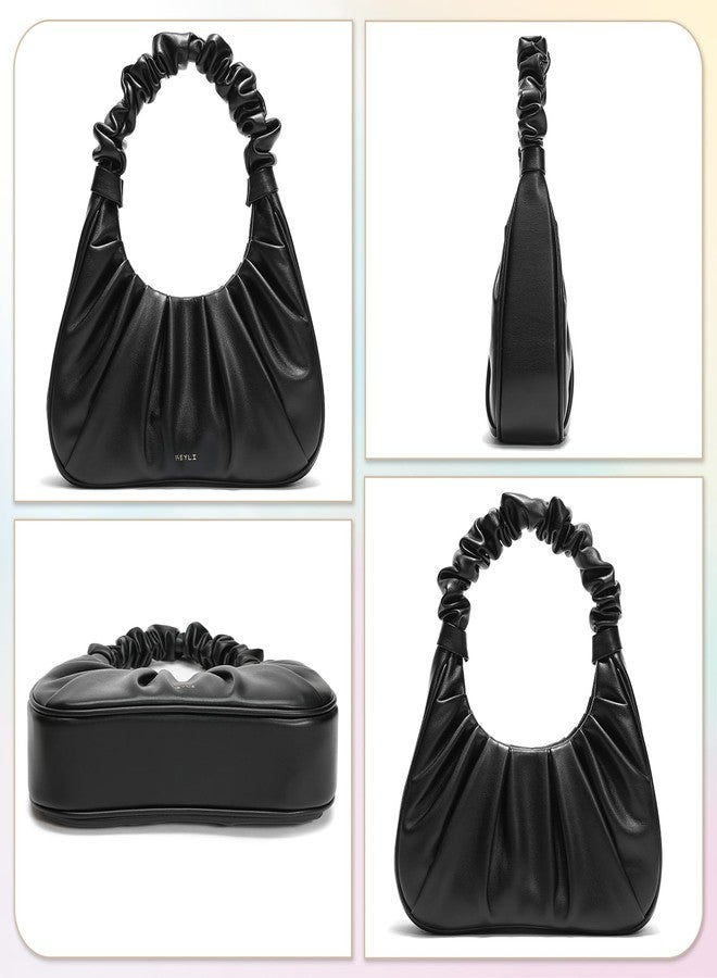 Keyli Cute Purses Mini Shoulder Bag for Women Waterproof Leather Tote Handbags fashionable travel Large clutch hobo purse with Magnetic Closure Black - Image 5