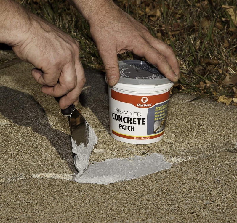 Red Devil 0644 Concrete Repair Patch, Cement Crack Fillter, Pre-Mixed, 1 Quart, Pack of 1, Gray, Made in USA - Image 4