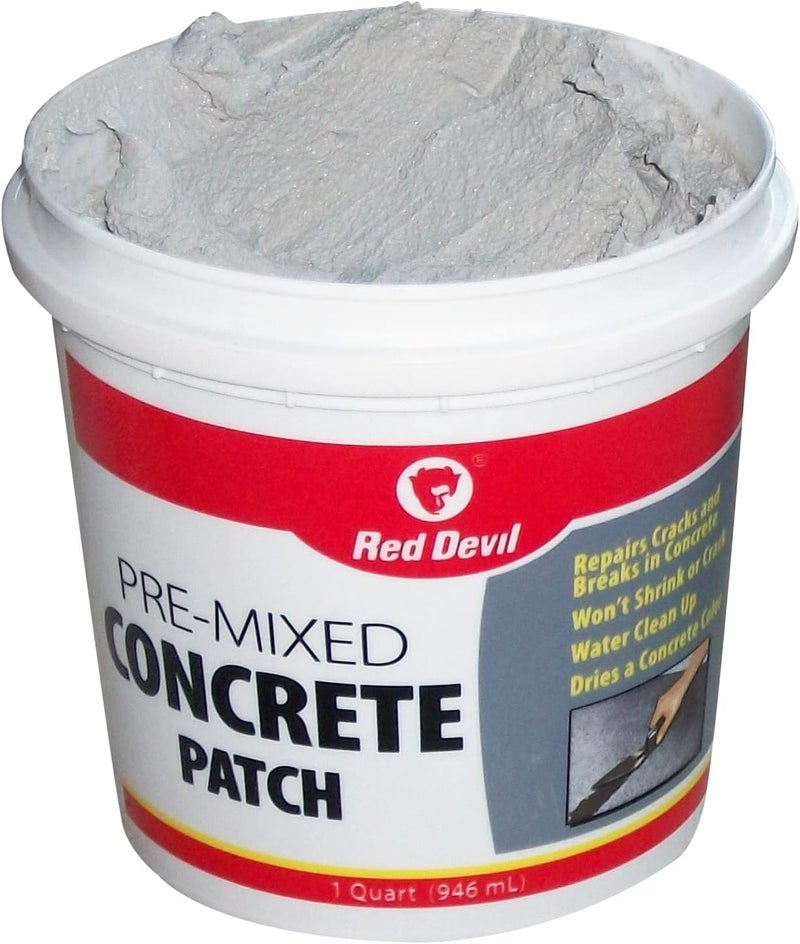 Red Devil 0644 Concrete Repair Patch, Cement Crack Fillter, Pre-Mixed, 1 Quart, Pack of 1, Gray, Made in USA - Image 5