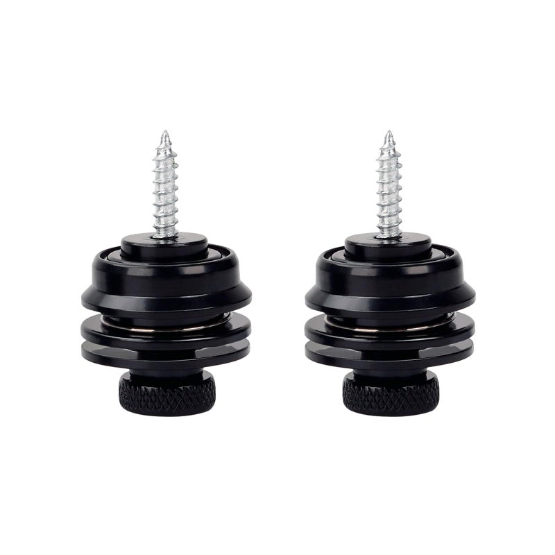 Banworks Quick-Release Locking Strap Buttons Flat Head Security Straplocks for Acoustic/Electric Guitars Pack of 2 JT/DSBDK-02 Black - Image 4
