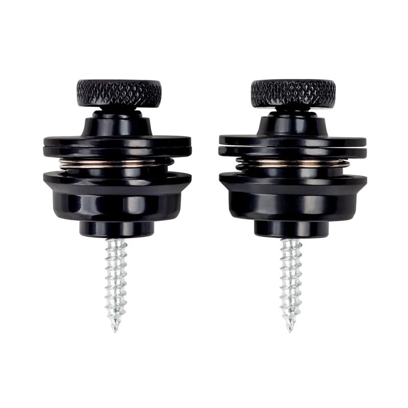 Banworks Quick-Release Locking Strap Buttons Flat Head Security Straplocks for Acoustic/Electric Guitars Pack of 2 JT/DSBDK-02 Black - Image 1