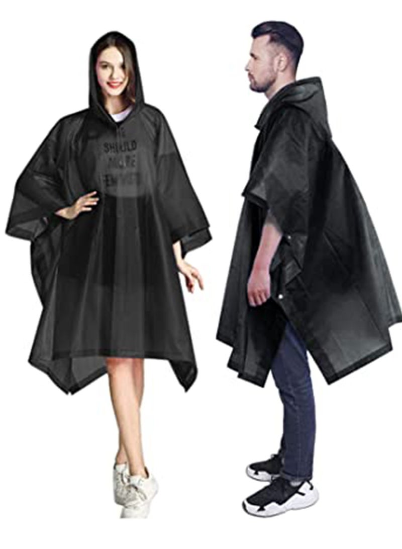 Adult Raincoat, Rain Poncho Portable EVA with Hood Reusable Coats Emergency Camping Survival Kits, Waterproof with Hoods and Sleeves Lightweight  Jacket for Women Men - Image 1