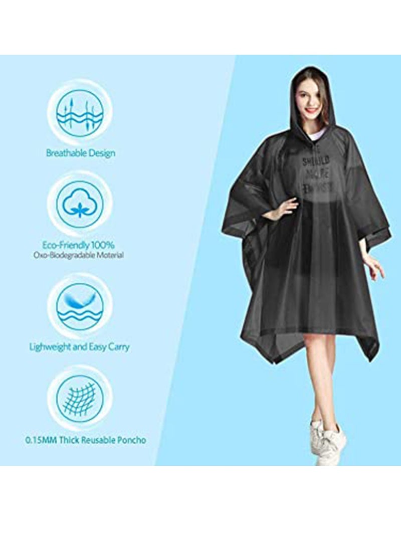 Adult Raincoat, Rain Poncho Portable EVA with Hood Reusable Coats Emergency Camping Survival Kits, Waterproof with Hoods and Sleeves Lightweight  Jacket for Women Men - Image 3