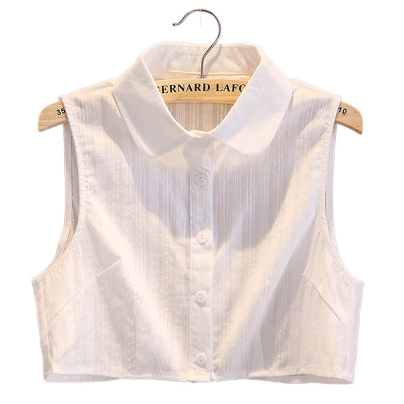 Fake Collar Women Autumn Winter Spring All-match Cotton Round Neck Breathable Fit Cotton Linen Ruffled Round Neck Korean Style Fake Collar Women - Image 2