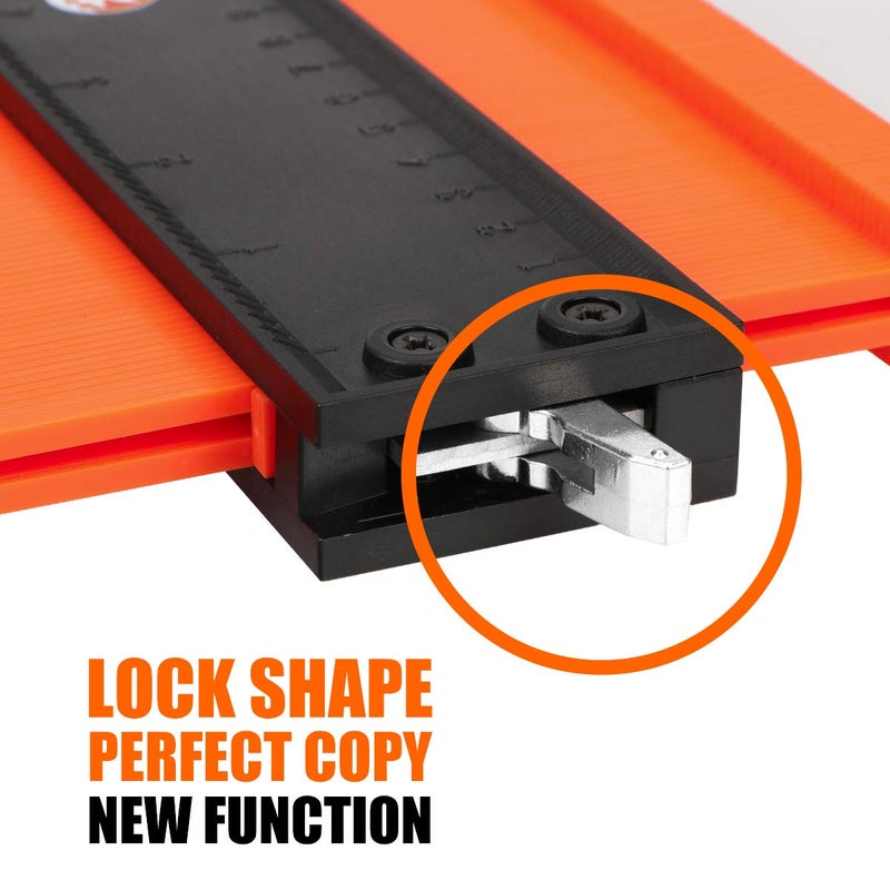 Saker Contour Gauge Duplication-Adjustable Lock-Precisely Copy Irregular Shape-Irregular Woodworking Tracing-Must Have Tool Christmas Gifts for DIY Handyman Men Husband Dad 10 Inch+5 Inch - Image 2