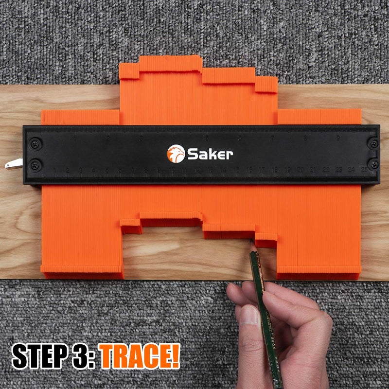 Saker Contour Gauge Duplication-Adjustable Lock-Precisely Copy Irregular Shape-Irregular Woodworking Tracing-Must Have Tool Christmas Gifts for DIY Handyman Men Husband Dad 10 Inch+5 Inch - Image 5