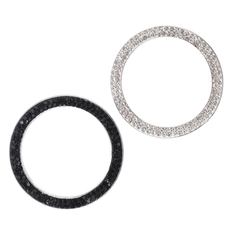 2pcs Push To Start Button Cover Rhinestone Start Stop Decoration Ignition Button Cover - Image 3