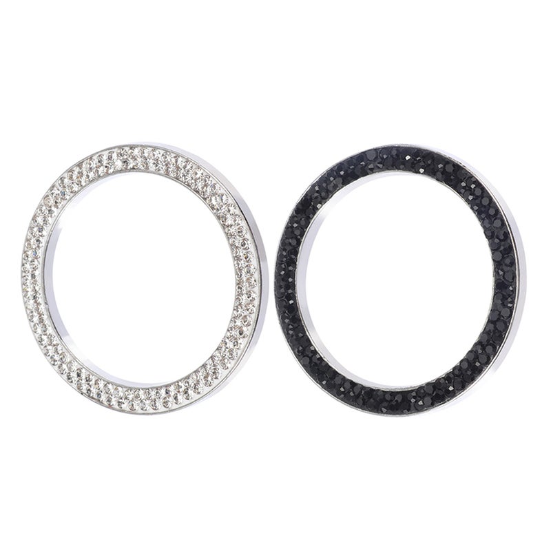 2pcs Push To Start Button Cover Rhinestone Start Stop Decoration Ignition Button Cover - Image 4