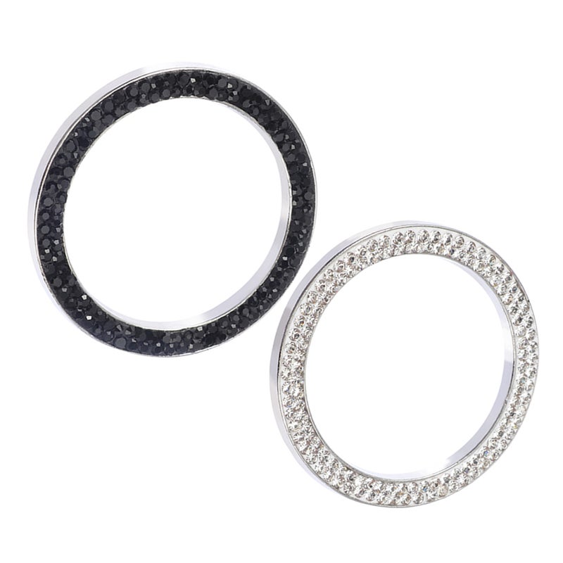 2pcs Push To Start Button Cover Rhinestone Start Stop Decoration Ignition Button Cover - Image 1