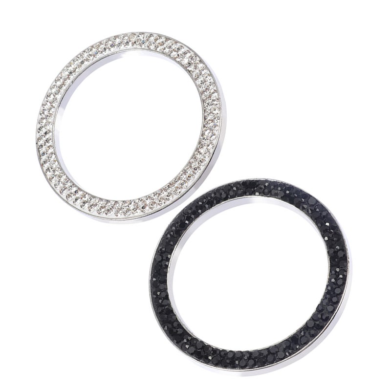 2pcs Push To Start Button Cover Rhinestone Start Stop Decoration Ignition Button Cover - Image 2