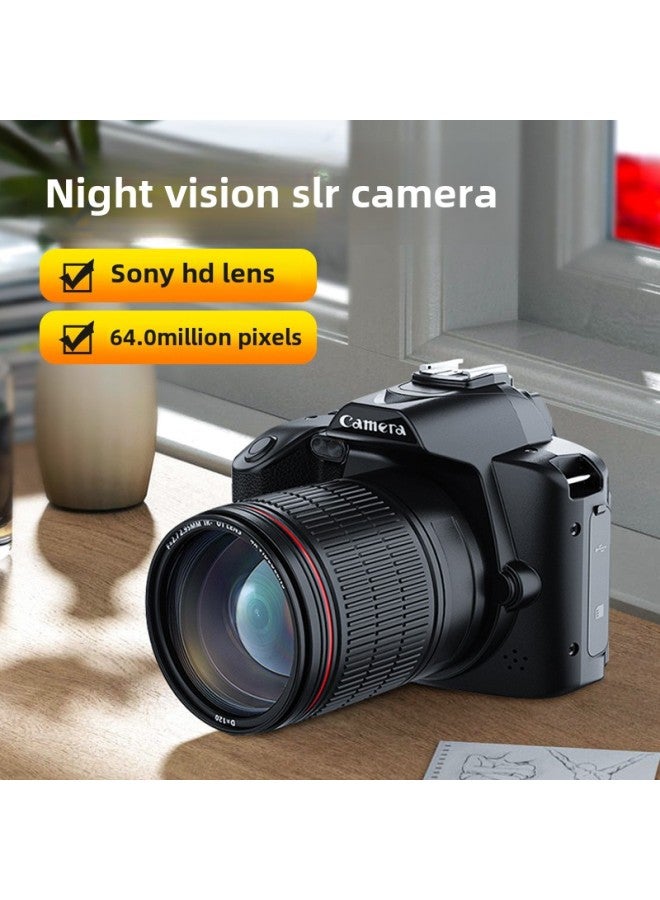 Generic High-definition Retro CCD Camera 6400w Student-specific Entry-level Travel Vlog Portable Affordable Card Player-Body Color:★♥★D5 Black Night Vision Version Comes Standard With + Macro Lens  - Image 2