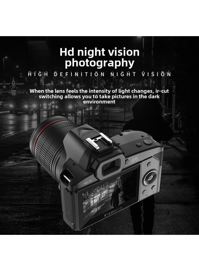 Generic High-definition Retro CCD Camera 6400w Student-specific Entry-level Travel Vlog Portable Affordable Card Player-Body Color:★♥★D5 Black Night Vision Version Comes Standard With + Macro Lens  - Image 5