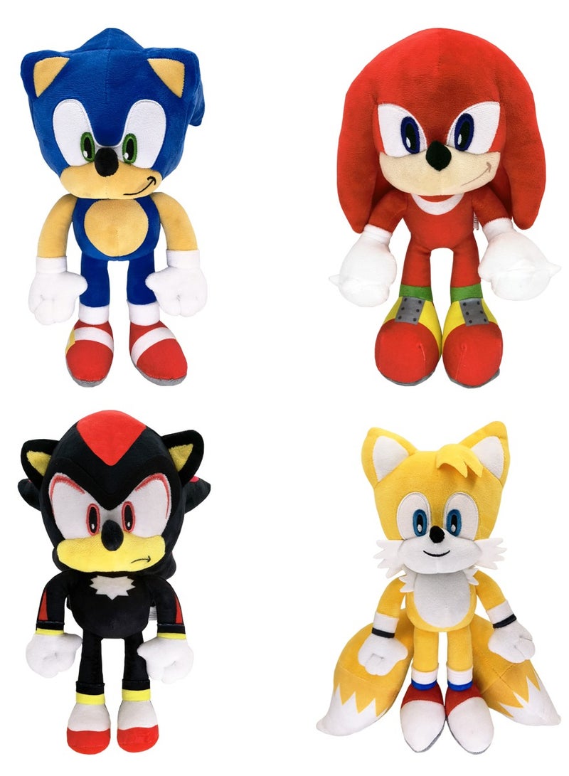 4 Pcs Sonic The Hedgehog Plush Toy Classic Sonic Figure Doll Plush Stuffed Animals Toys Gift for Boys Girls Movie Fans Blue - Image 1