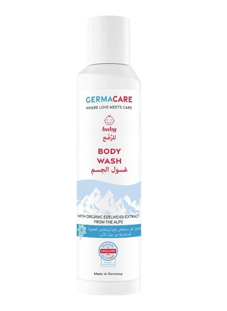 Germacare Tears Free Head to Toe Natural Baby Wash for Sensitive Skin,With Organic Edelweiss Extract From the Alps, Free of Paraben & Allergen, A Neutral 5.5 pH, 200ml 