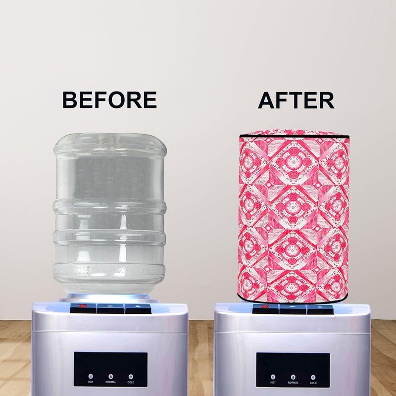 Khushimit Khushimit Pack of 2 Pics Polyvinyl Chloride Printed Waterproof and OilProof Water Dispenser Bottle Cover 20L Multicolour 20 liter Water Bottel Cover Pack of 2 Pics Pink and Brown - Image 4