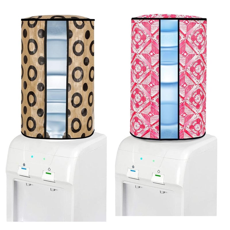 Khushimit Khushimit Pack of 2 Pics Polyvinyl Chloride Printed Waterproof and OilProof Water Dispenser Bottle Cover 20L Multicolour 20 liter Water Bottel Cover Pack of 2 Pics Pink and Brown - Image 2