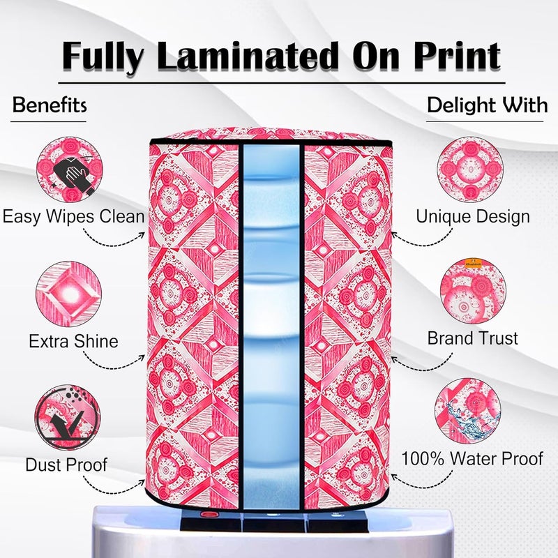 Khushimit Khushimit Pack of 2 Pics Polyvinyl Chloride Printed Waterproof and OilProof Water Dispenser Bottle Cover 20L Multicolour 20 liter Water Bottel Cover Pack of 2 Pics Pink and Brown - Image 3