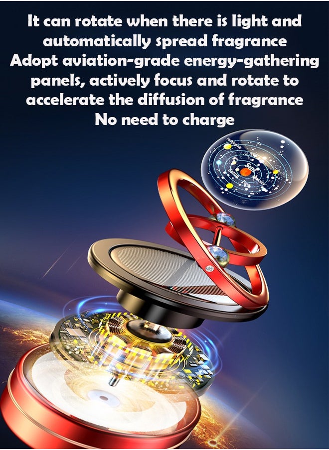 ZCM-HAPPY Solar Powered Car Air Freshener with Rotating Solar System Themed Crystal Ball - Aromatherapy Ornament for Vehicle, Soothing Fragrance with Solar Motion  - Image 3
