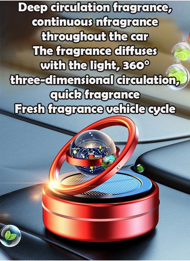 ZCM-HAPPY Solar Powered Car Air Freshener with Rotating Solar System Themed Crystal Ball - Aromatherapy Ornament for Vehicle, Soothing Fragrance with Solar Motion  - Image 5
