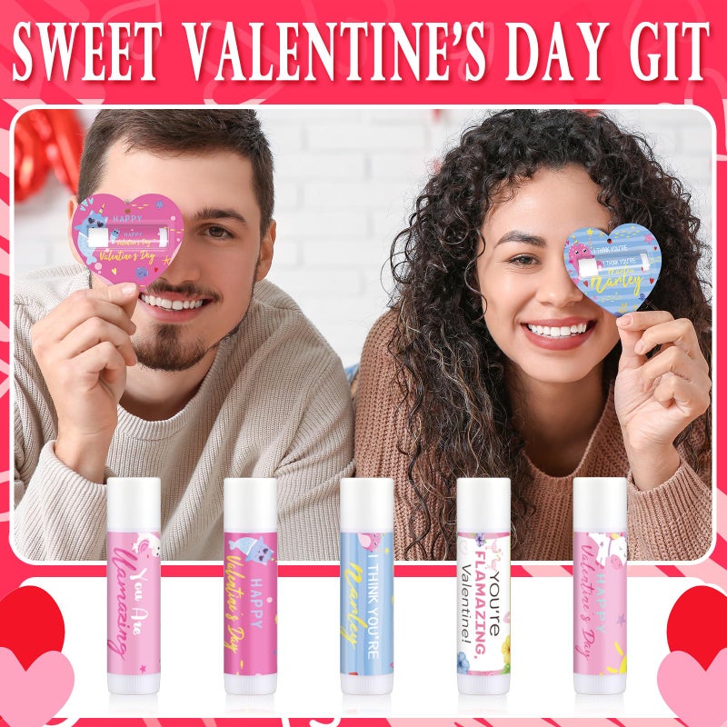 Loopeer 25 Pcs Valentines Lip Balms Bulk Galentines Day Party Favors Valentines Basket Stuffers Moisturizing Lip Balm Favors for Women Coworker Friends Teacher Classroom Exchange Prize(Heart Style) - Image 5