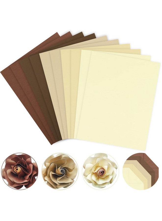 وولاين 50 ورقة مقاس 8.5 × 11 بوصة، ورق بطاقات ملون بني متنوع، 5 ألوان أرضية، ورق قصاصات للحرف اليدوية الأساسية للطباعة DIY Boho Arts Crafts، صنع اللوازم المدرسية والمكتبية المنزلية 65 رطل - Image 1