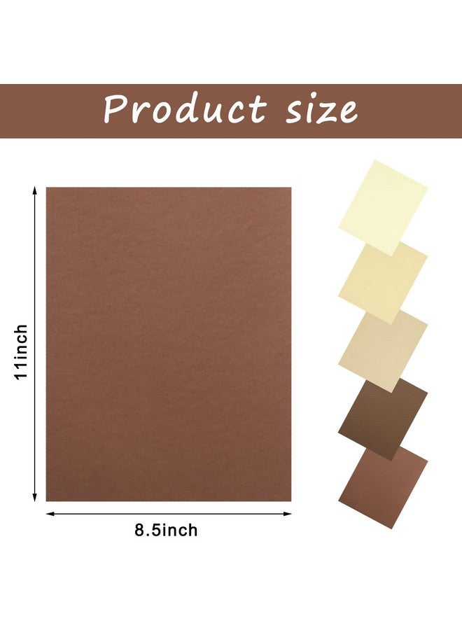 وولاين 50 ورقة مقاس 8.5 × 11 بوصة، ورق بطاقات ملون بني متنوع، 5 ألوان أرضية، ورق قصاصات للحرف اليدوية الأساسية للطباعة DIY Boho Arts Crafts، صنع اللوازم المدرسية والمكتبية المنزلية 65 رطل - Image 2