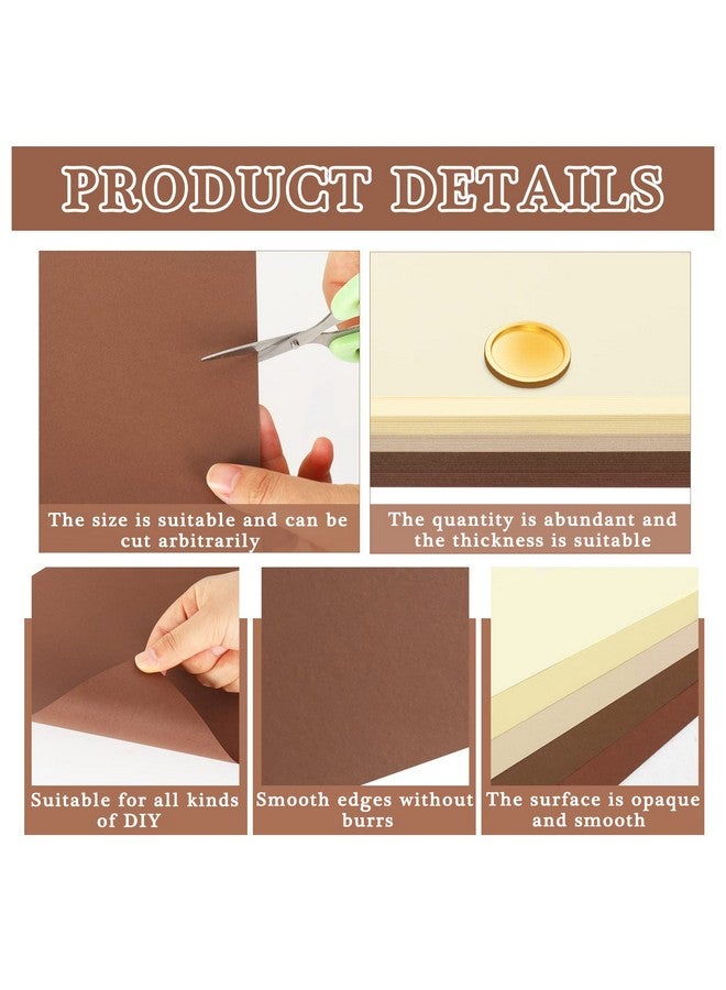 وولاين 50 ورقة مقاس 8.5 × 11 بوصة، ورق بطاقات ملون بني متنوع، 5 ألوان أرضية، ورق قصاصات للحرف اليدوية الأساسية للطباعة DIY Boho Arts Crafts، صنع اللوازم المدرسية والمكتبية المنزلية 65 رطل - Image 4