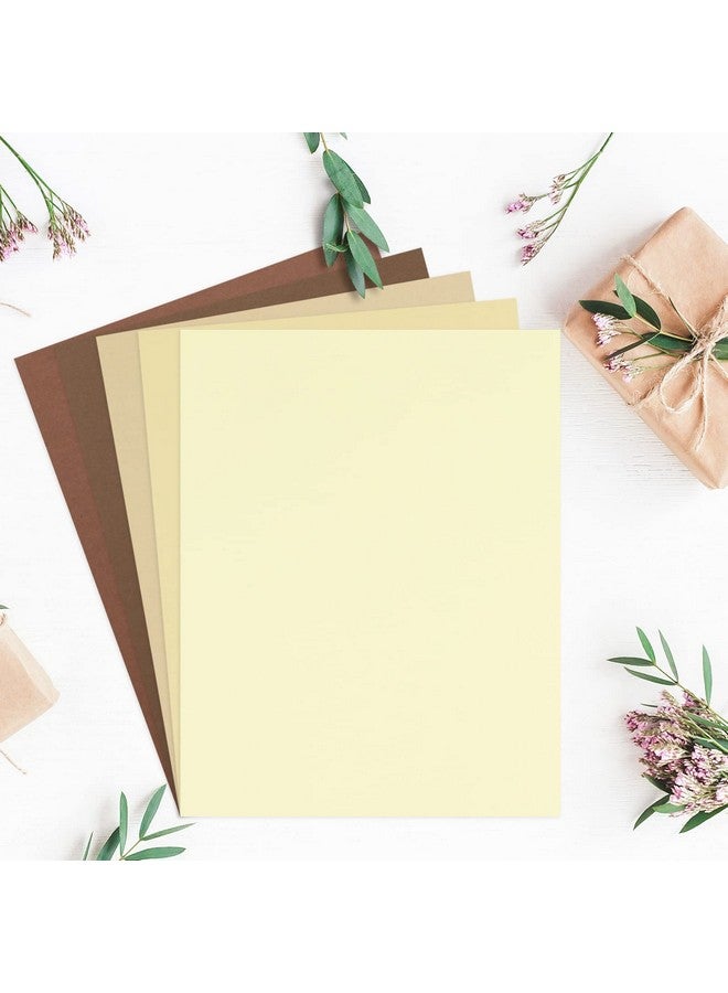 وولاين 50 ورقة مقاس 8.5 × 11 بوصة، ورق بطاقات ملون بني متنوع، 5 ألوان أرضية، ورق قصاصات للحرف اليدوية الأساسية للطباعة DIY Boho Arts Crafts، صنع اللوازم المدرسية والمكتبية المنزلية 65 رطل - Image 3