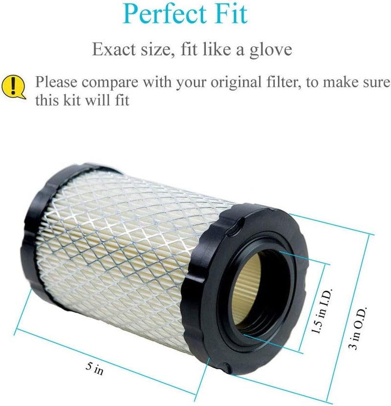 HOODELL 2 Pack 796031 Air Filter + Pre Cleaner Compatible with 591334 594201 797704, Husqvarna YTH22V46, John Deere D100, Pro Performance for Lawn Tractor and More - Image 3