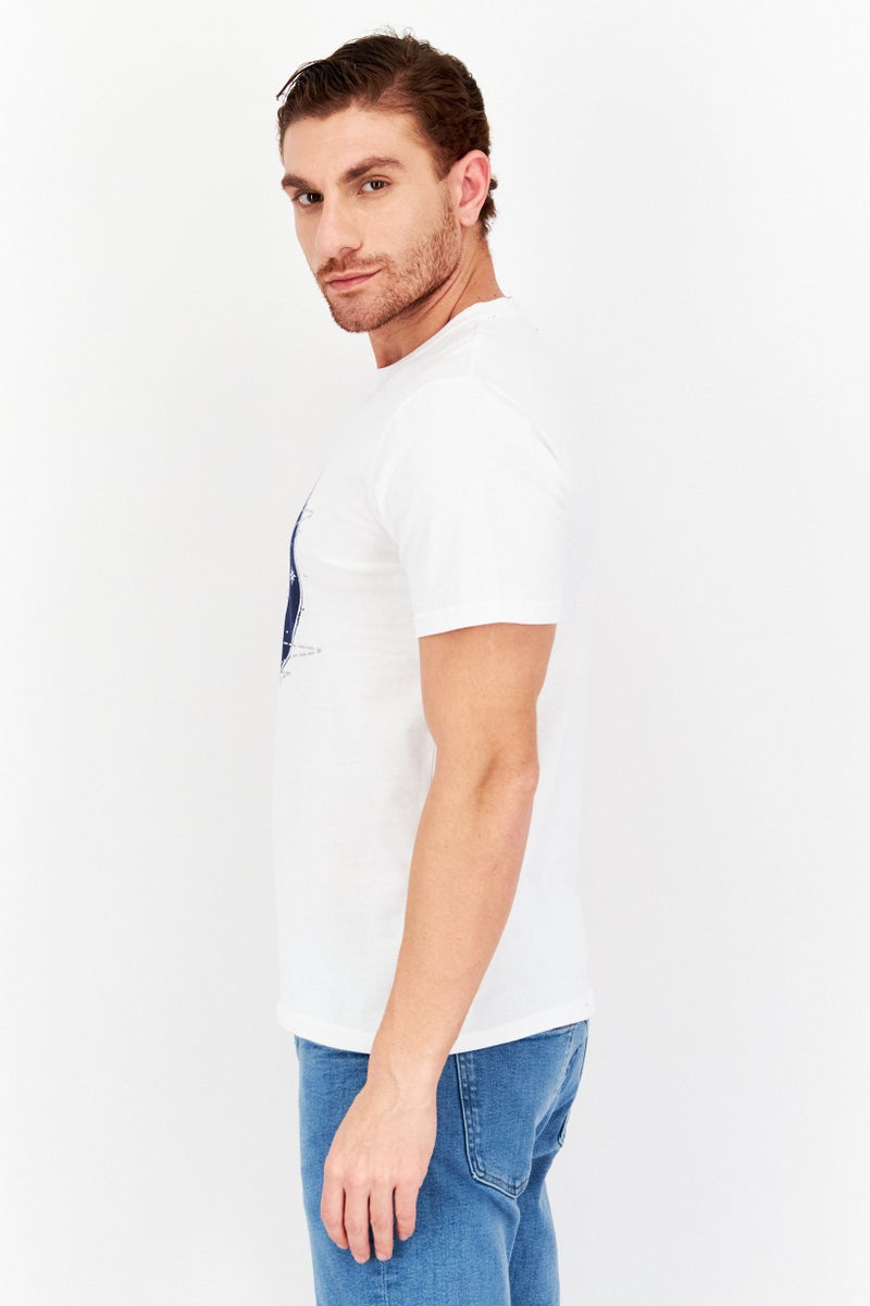 Nordland Men Crew Neck Short Sleeve Printed T-Shirt, White - Image 2