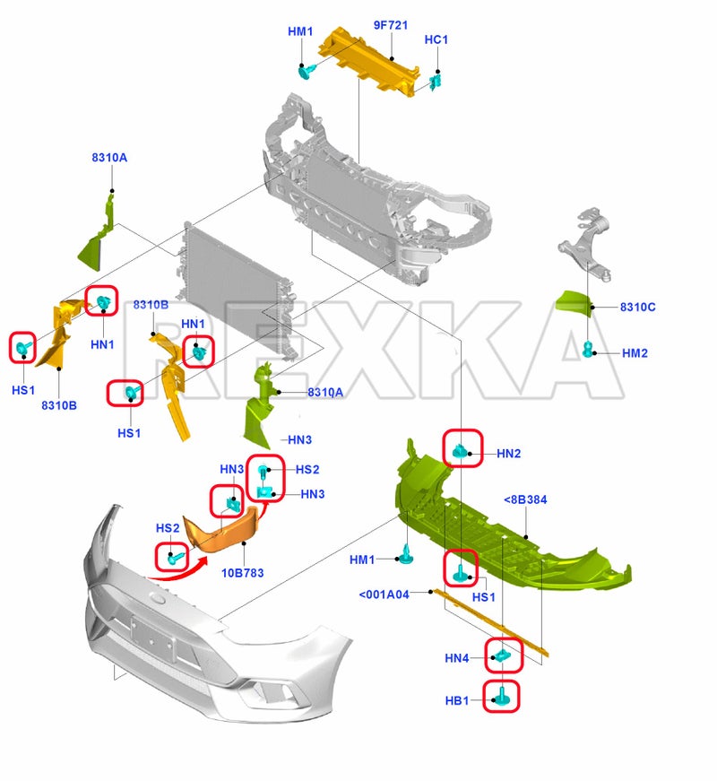 Rexka 10 Sets T30 Engine Splash Shield Guard Undertray Cover Screws Bolt Nut Clip Kit Compatible with Ford Focus Fusion Escape Explorer C-Max Transit Connect Lincoln MKC - Image 5