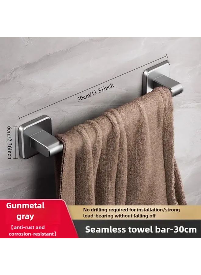 Non Punching Wall Mounted Towel Rack For Bathroom Gun Ash 19 69inch Single Bar Storage - Image 2