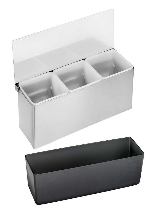 نيو ستار فود سيرفيس نيو ستار لخدمات الطعام | موزعات توابل متعددة الأقسام بجودة المطاعم (فضي، 3 أقسام) - Image 1