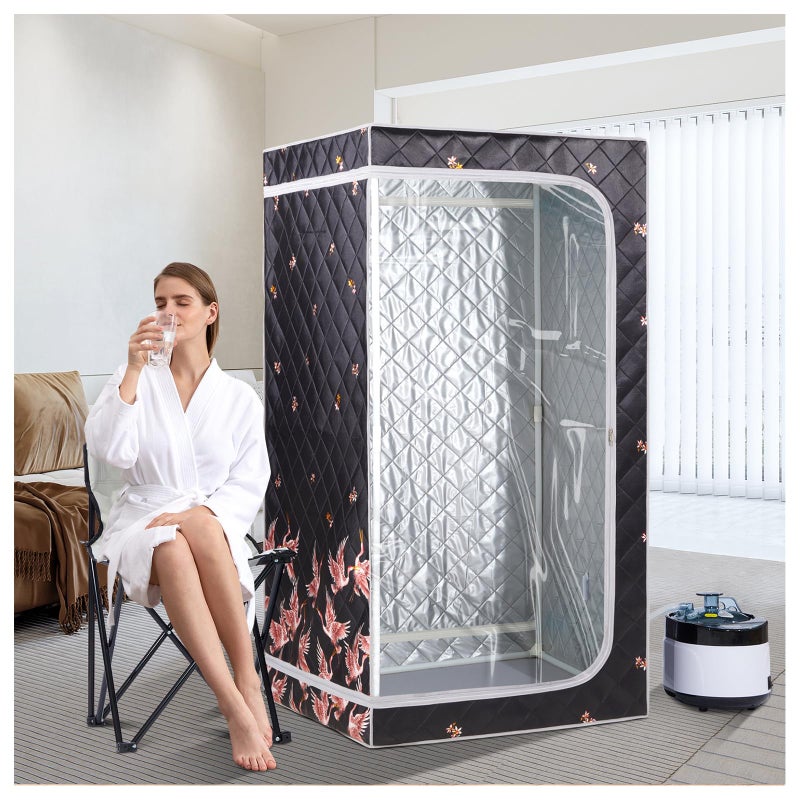 ZONEMEL ZONEMEL Full Size Portable Steam Sauna Personal Home Spa 1500 Watt 4 Liter Steamer with Remote Control Timer Foldable Chair L 338 x W 338 x H 657Crane1