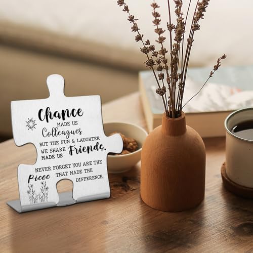 FOKCBOCM Colleague to Friend Gifts for Women Chance Made us Colleagues Keepsake Coworker Leaving Goodbye Gifts Going Away New Job Retirement Gifts for Colleague Friends Home Office Desk Sign Keepsake - Image 5
