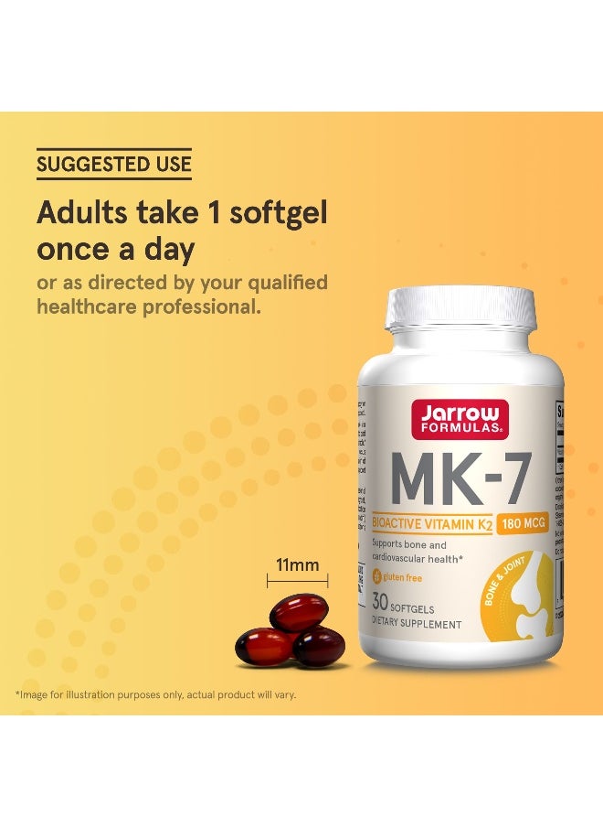 jarrow formulas - Jarrow Formulas, MK-7, 180 mcg, 30 Softgels - Image 1
