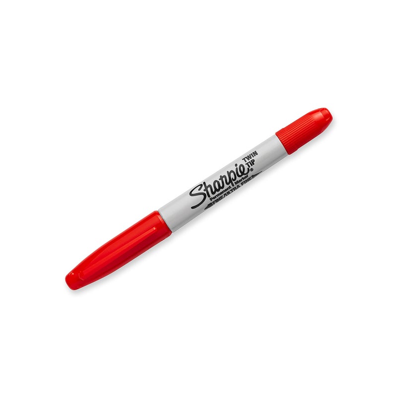Sharpie Twin Tip Permanent Markers, Fine and Ultra Fine, Red, 12 Count - Image 3