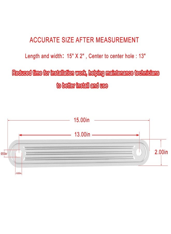 Danti TSP-1 Transom Support Plate For Top Bolt Holes (3001.8067) - 15" x 2" Aluminum Marine Engine Transom Support Plate, 3/8" Thickness - Image 3