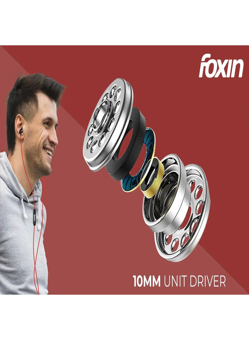 FOXIN Renewed - BASS PRO+ T2 Metallic in-Ear Wired Earphones - Image 3