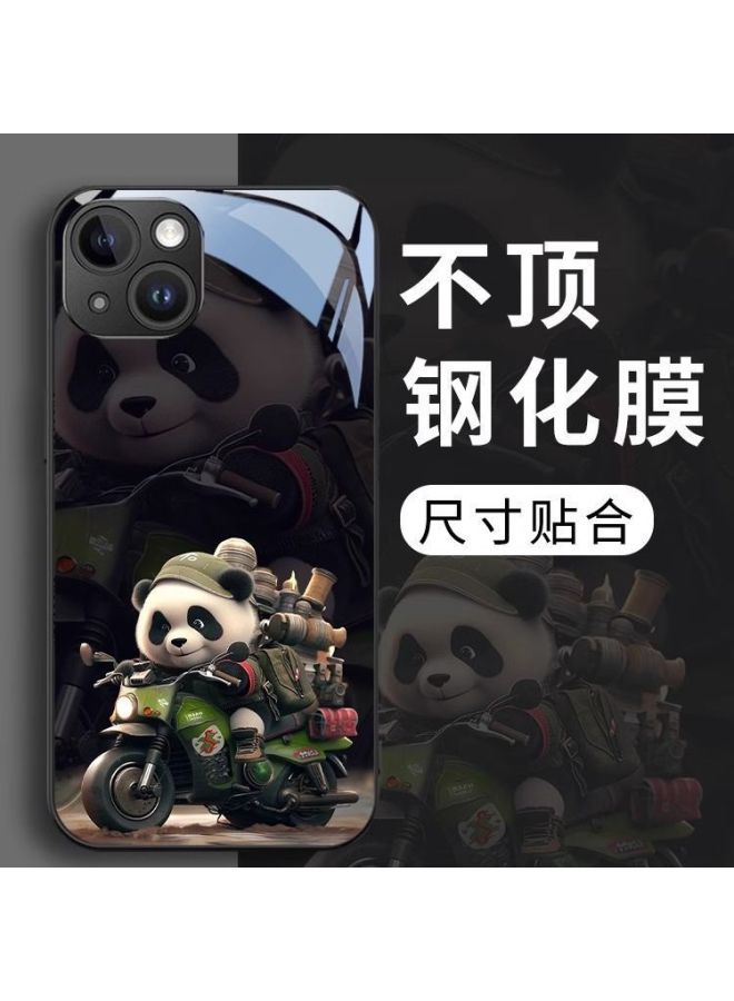 Trendy Brand Cool Panda Iphone 15 Case Suitable For Iphone 13/11/12/14/16 Pro Glass Phone Case For Men And Women
