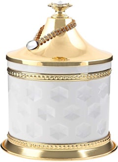 Almarjan Almarjan 1.0 Liter Acrylic Canister Bowl, White And Gold - M626017LT  - Image 5