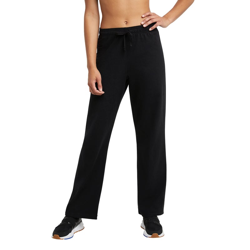 Champion, Lightweight Lounge, Comfortable Jersey Pants for Women, 31.5" (Plus Size Available), Black, X-Large - Image 1