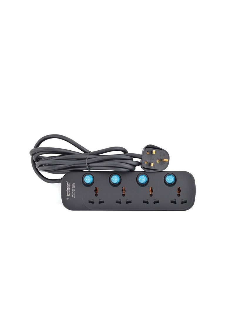 Terminator Terminator 13A Switched Universal Power Extension Socket With Neon TPB6G-5M 