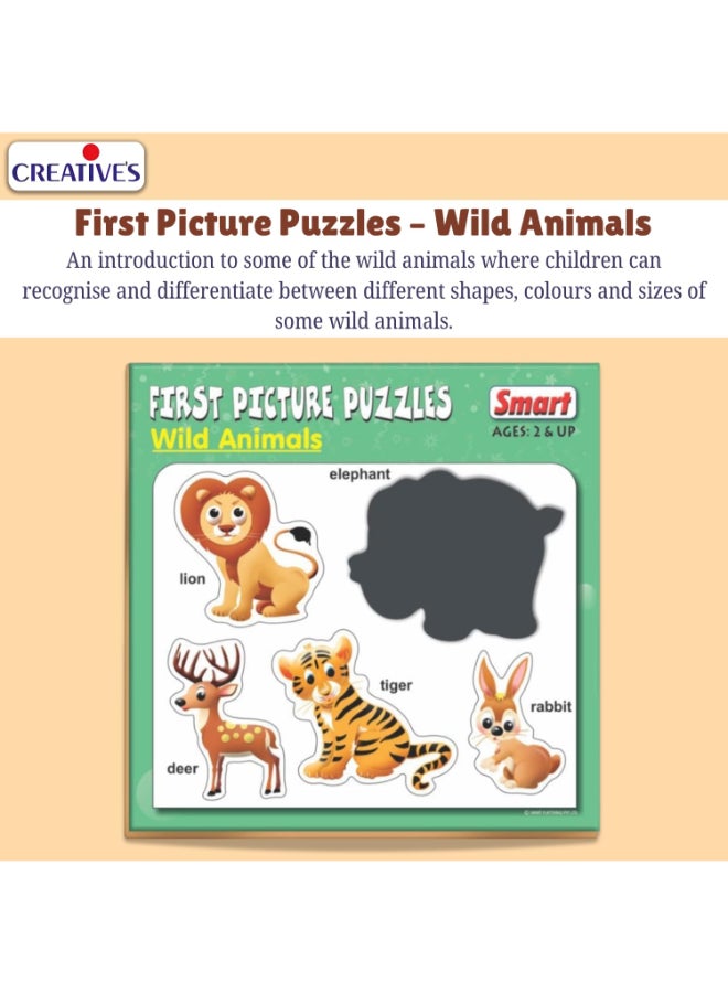 Creative's Smart First Picture Jigsaw Puzzles for Kids, Wild Animals Educational Toy, Picture Recognition, Learning Skills, Vocabulary & Matching Games for Toddlers Gift for Boys & Girls Ages 2 3 4 - Image 2