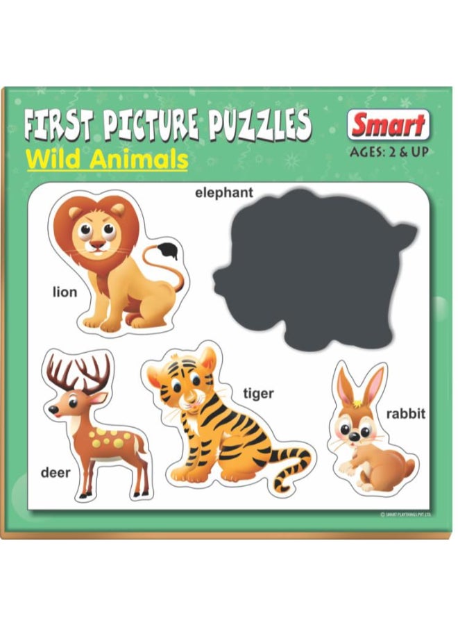 Creative's Smart First Picture Jigsaw Puzzles for Kids, Wild Animals Educational Toy, Picture Recognition, Learning Skills, Vocabulary & Matching Games for Toddlers Gift for Boys & Girls Ages 2 3 4 - Image 1