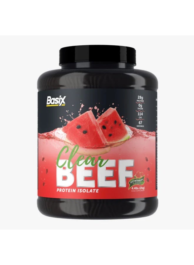 Basix Beef Protein Isolate Juicy Watermelon 4.4 LB + Free Basix Pure Creatine 300 Grams + Free Water Bottle - Image 2
