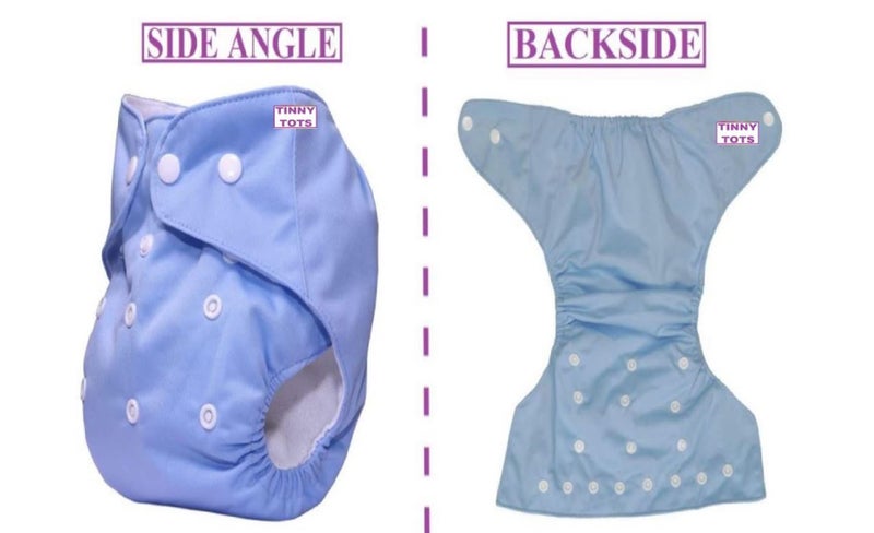 Tinny Tots Autumn Winter Special 2 Baby Cloth Diaper Reusable Adjustable Nappy Washable All In One Adjustable With 2 Bamboo Charcoal Diaper Inserts(5 Layers) Combo Set(GREEN,BLUE) - Image 3