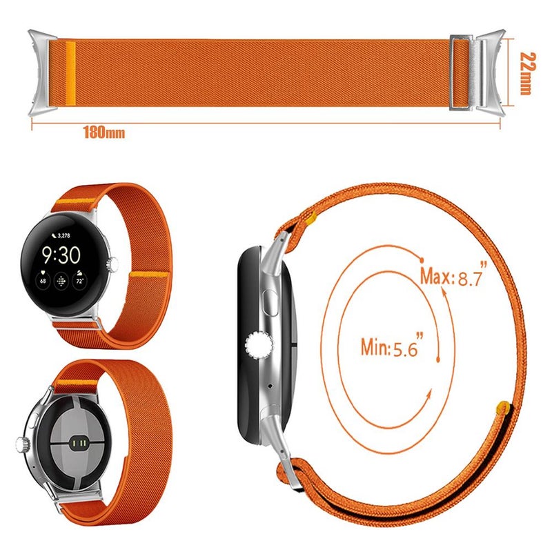 For Google Pixel Watch 3 45Mm Adjustable Single Loop Elastic Nylon Watch Band(Black) - Image 5