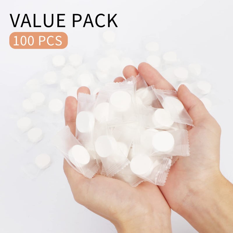 Classycoo Compressed Towel 100 PCS Mini Tablets Disposable Portable Face Towel Cotton Coin Tissue for Travel, Camping, Hiking, Sport, Home Hand Wipes&Other Outdoor Activities (Blue) - Image 4